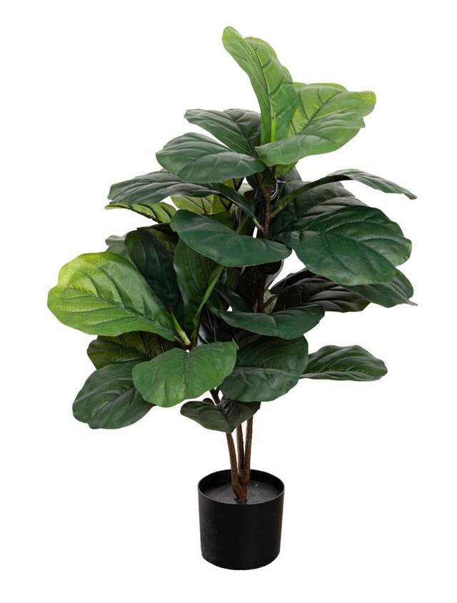90cm Potted Faux Fiddle Leaf Fig Tree Artificial Plant Flower Green