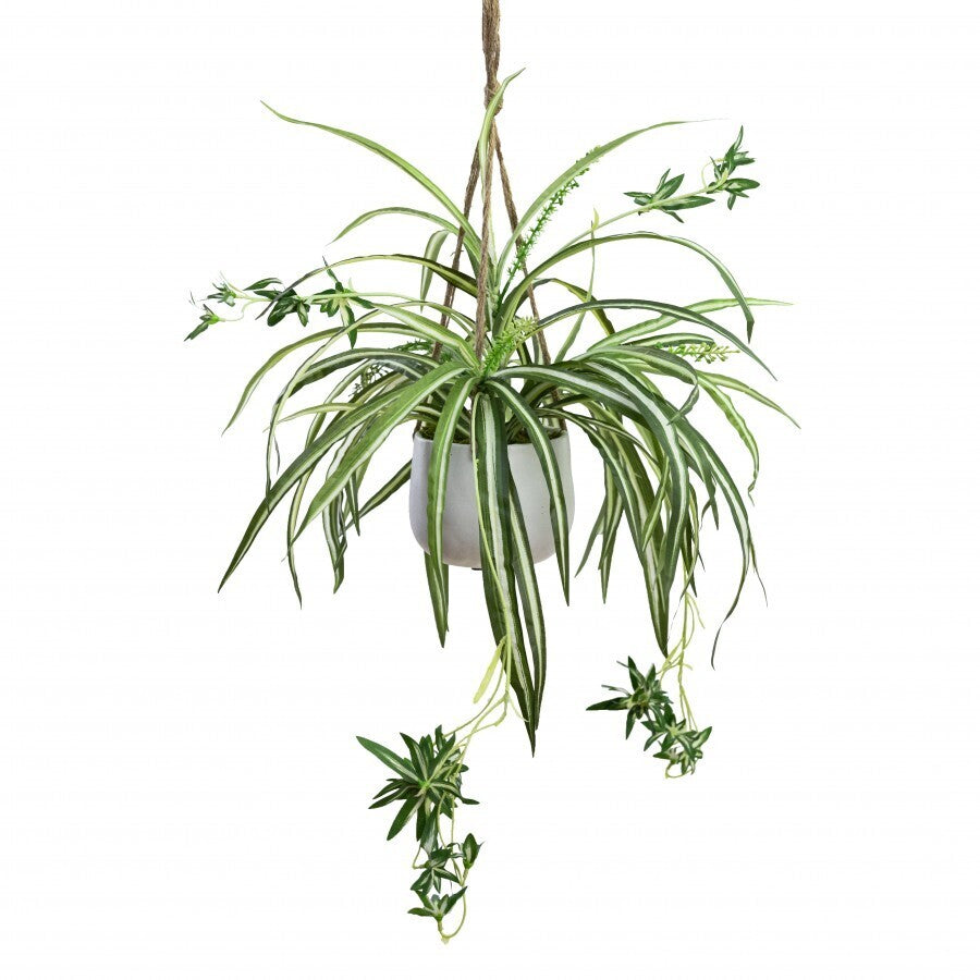 68cm Spider Plant in Hanging Planter Pot Artificial Flower Botanical
