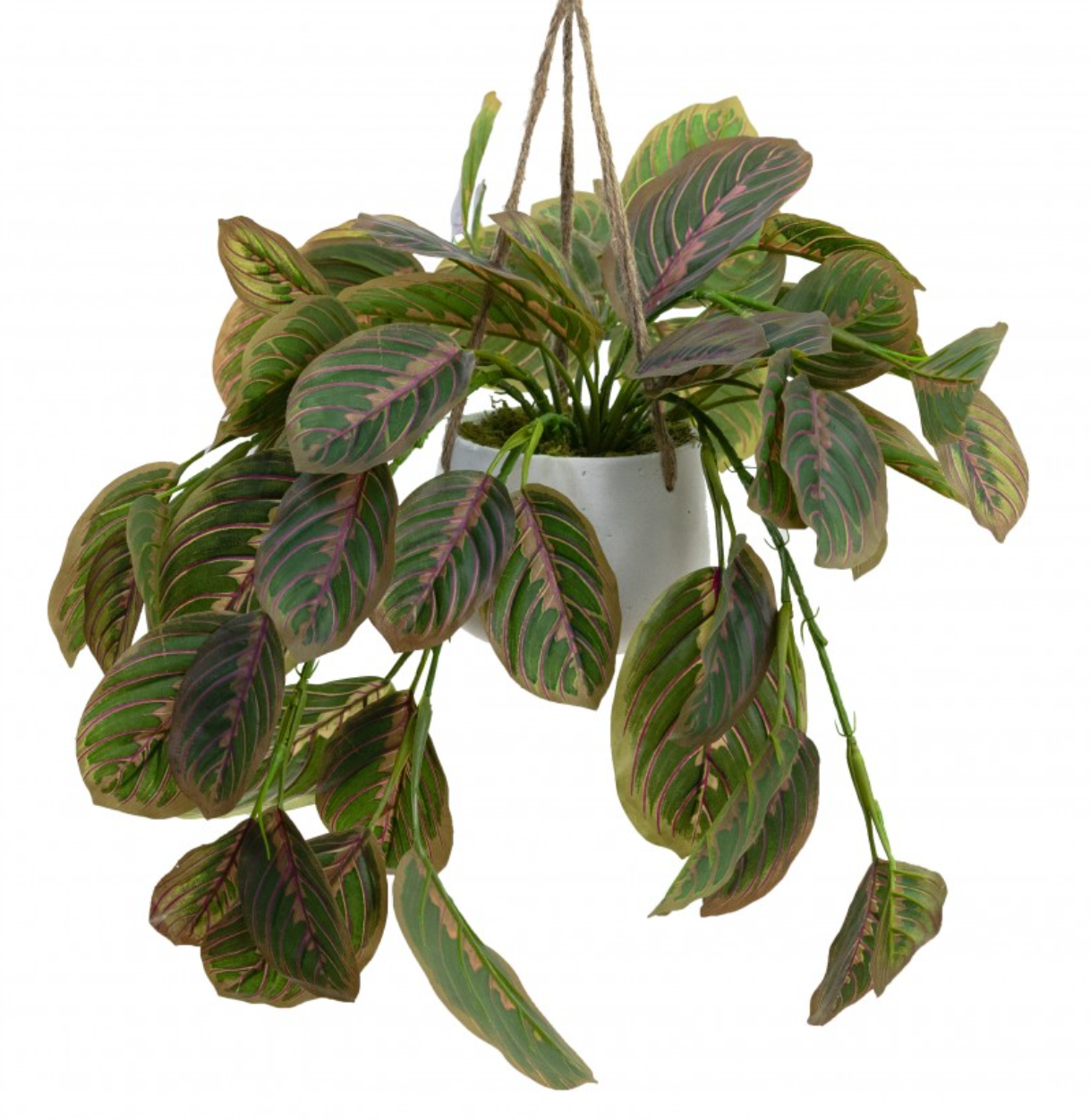 65cm Faux Peacock Bush In Hanging Planter Tabletop Display Artificial Flower