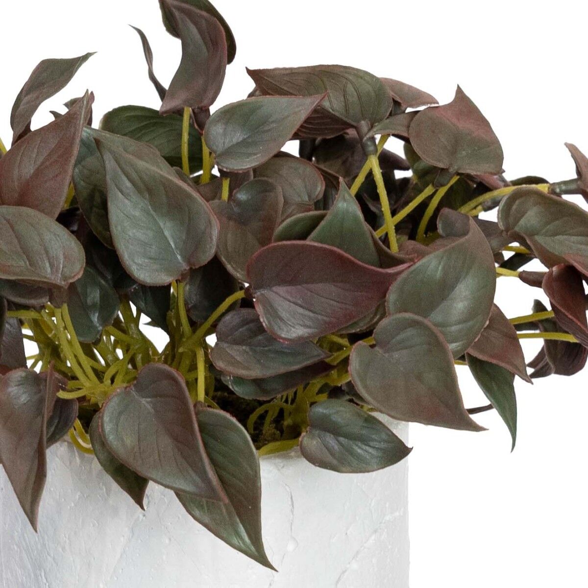 Real Touch Anthurium Bush in White Pot 21cm Artificial Plant in Burgundy