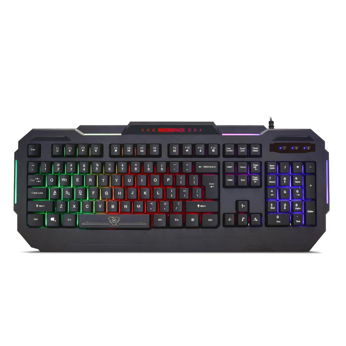 Wired Rainbow Backlit Gaming Keyboard with Splash Proof Design