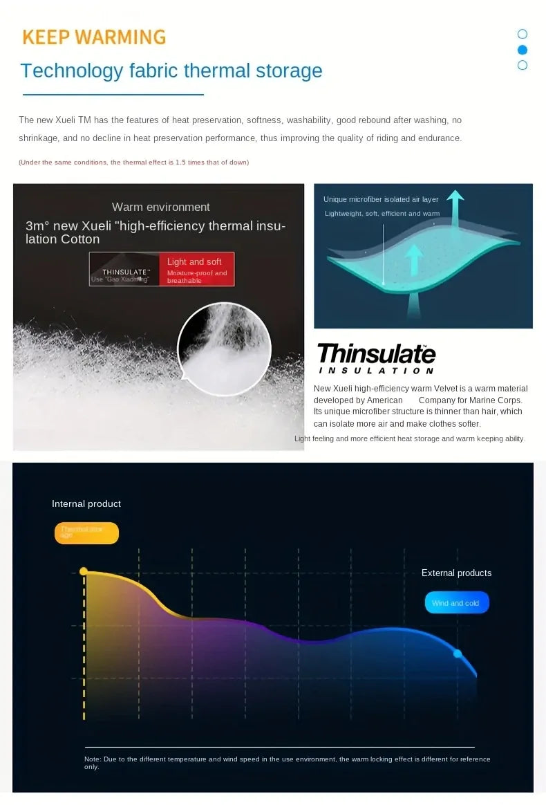 3M Thinsulate Windproof Thermal Neck Warmer Bib Scarf Winter Motorcycle in Black