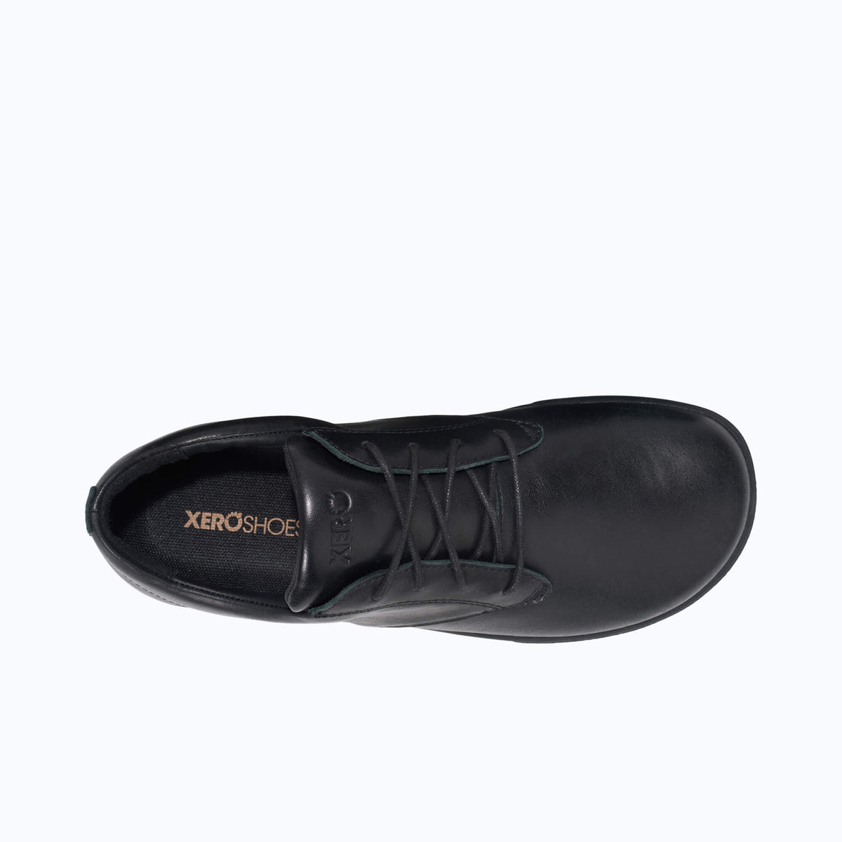 Xero Mens Glenn Dress Barefoot Leather Shoes - Black (Zero Drop)