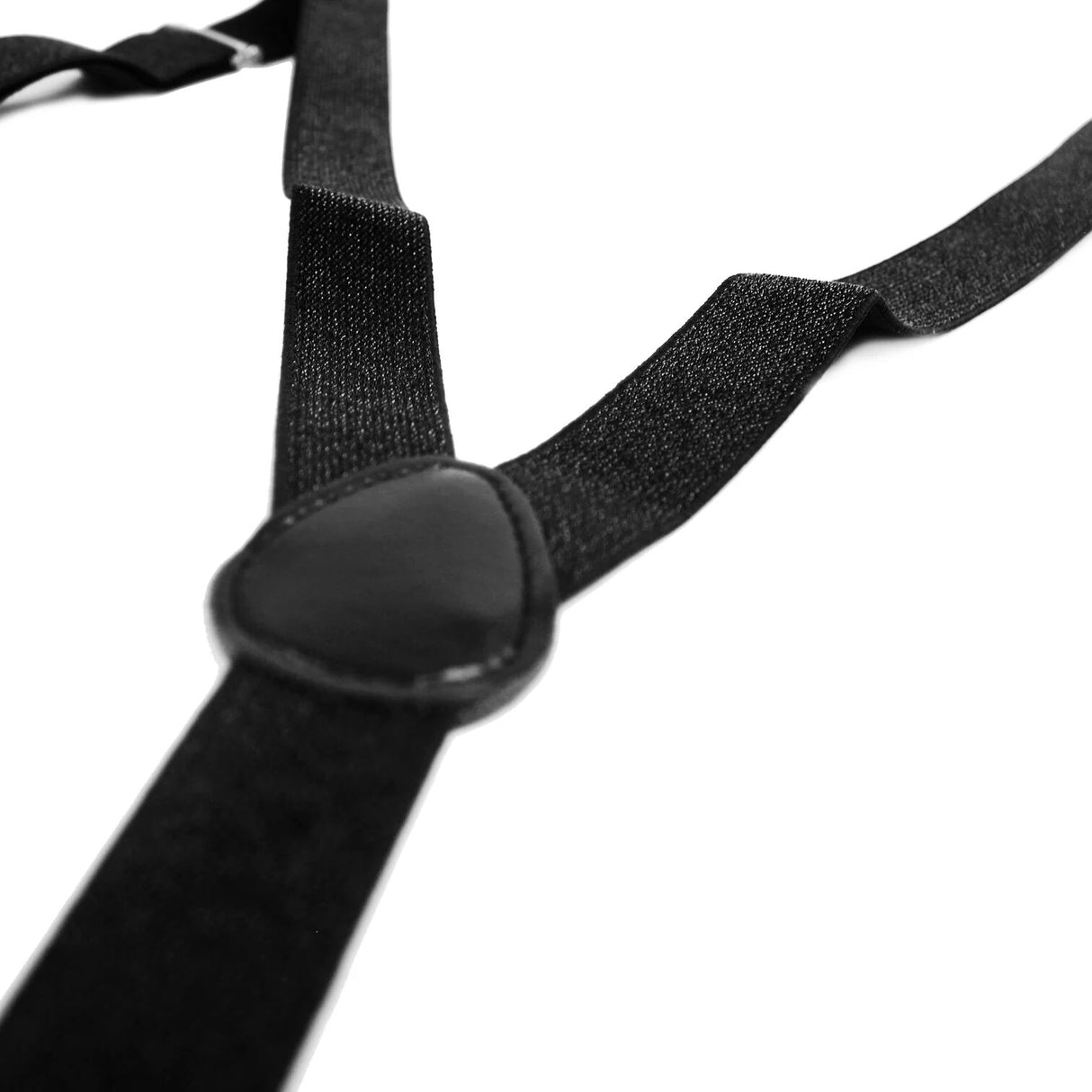 GLITTER SPARKLE SUSPENDERS Braces Clipon Elastic Y-Back Slim Adjustable - Black (Glitter)