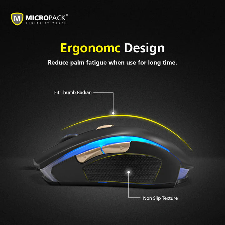 USB Wired Gaming Mouse Optical Ergonomic RGB Mouse w/ Adjustable DPI