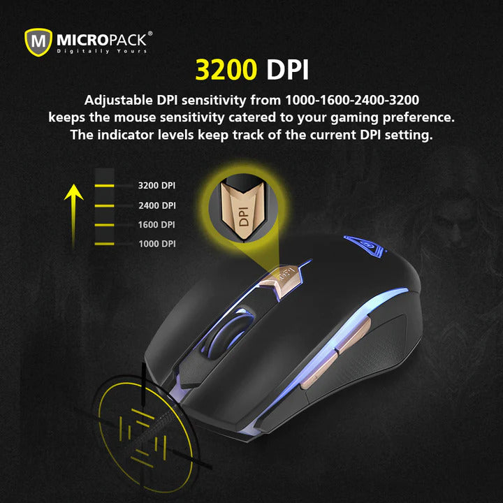 USB Wired Gaming Mouse Optical Ergonomic RGB Mouse w/ Adjustable DPI