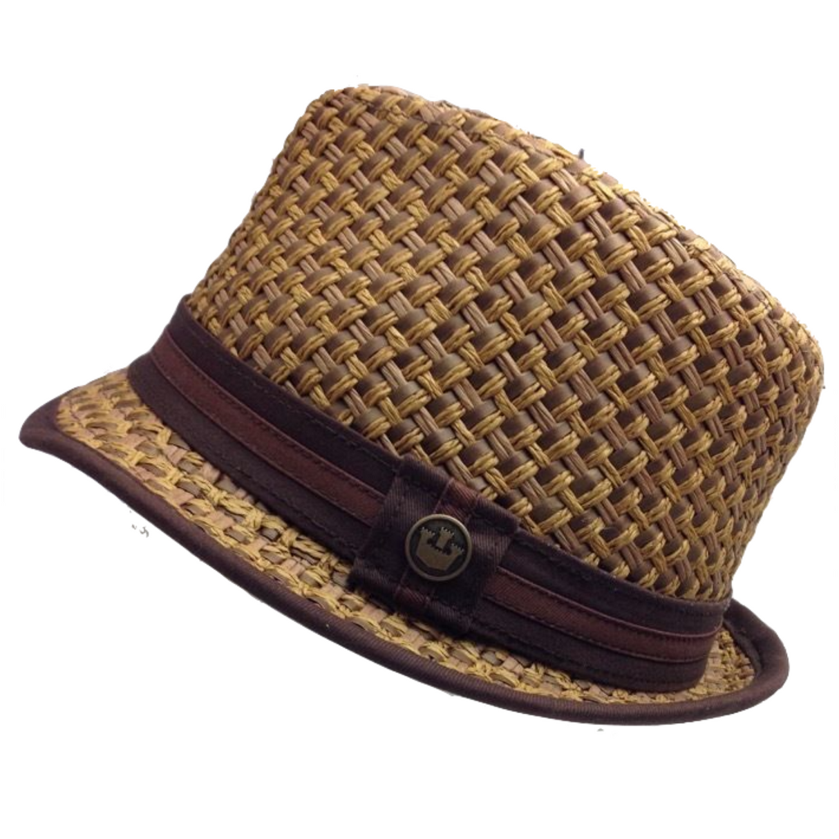 GOORIN BROTHERS Eric B Trilby Fedora Hat Bros Woven Paper Straw 100-4432 - Brown