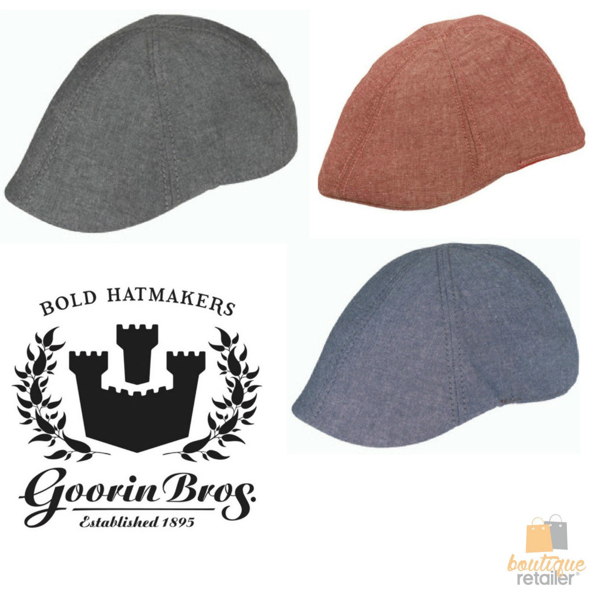 GOORIN BROTHERS Mr. Bang 100% Cotton Flat Cap Bros 103-5911 Driving Ivy Hat - Blue