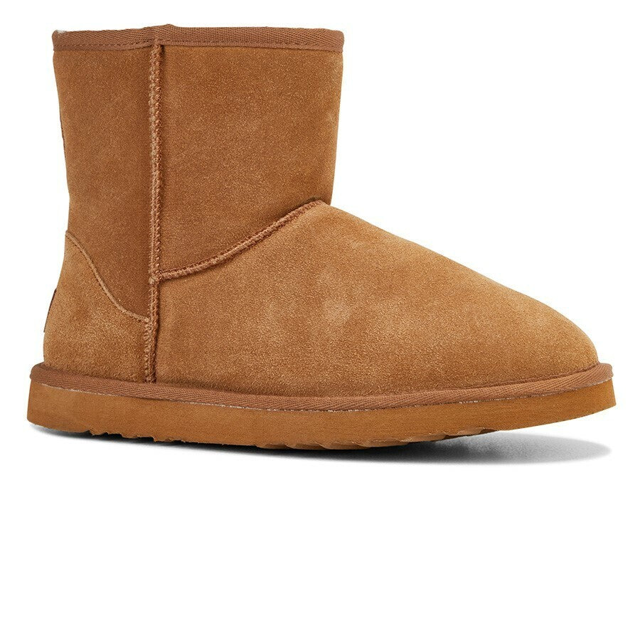 GROSBY Jackaroo Mens UGG Boots Genuine Sheepskin Suede Leather Short Classic - Chestnut