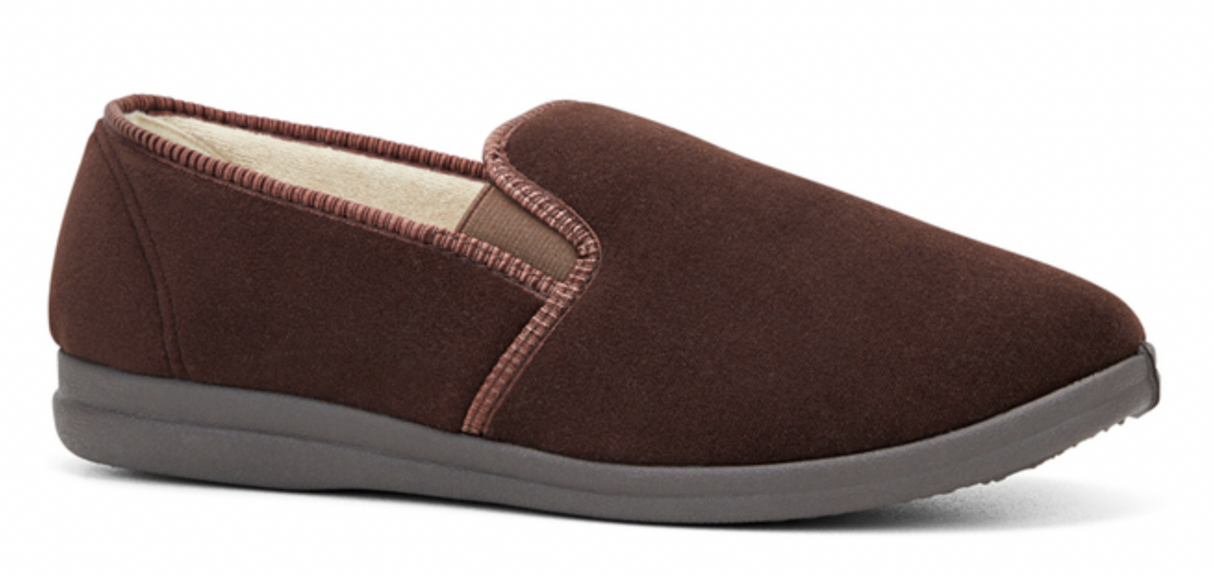 GROSBY Percy Mens Slippers Shoes Indoor Outdoor Casual Slipper Moccasins - Chocolate
