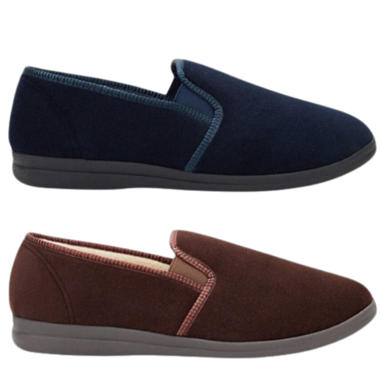 GROSBY Percy Mens Slippers Shoes Indoor Outdoor Casual Slipper Moccasins - Chocolate