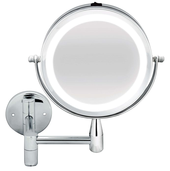 Bodysense Extendable Wall Light-Up Makeup Mirror LED Light Lit 2x Magnification