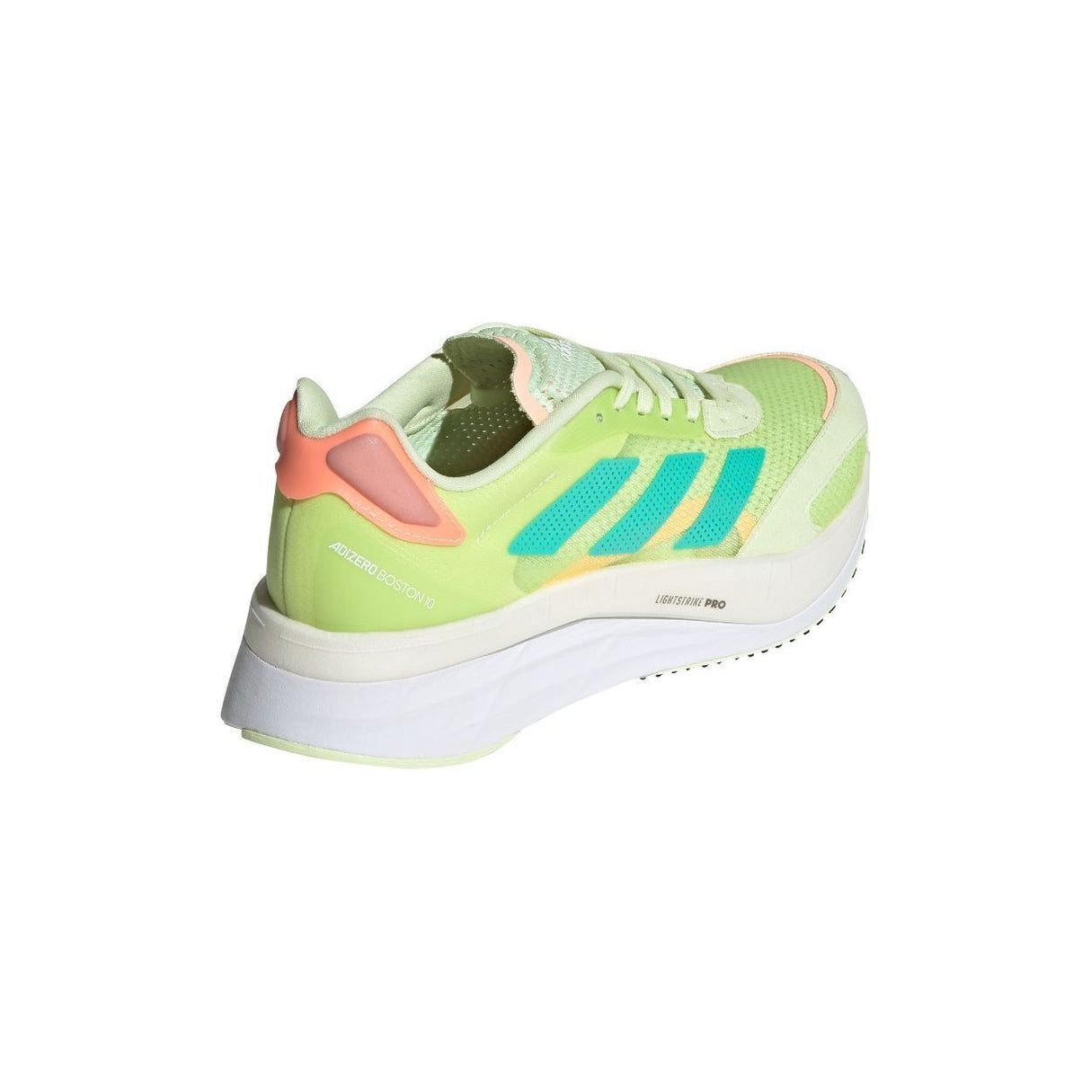 Adidas Womens Adizero Boston 10 Running Shoes - Lime/Mint/Orange (Athletic Sneakers)