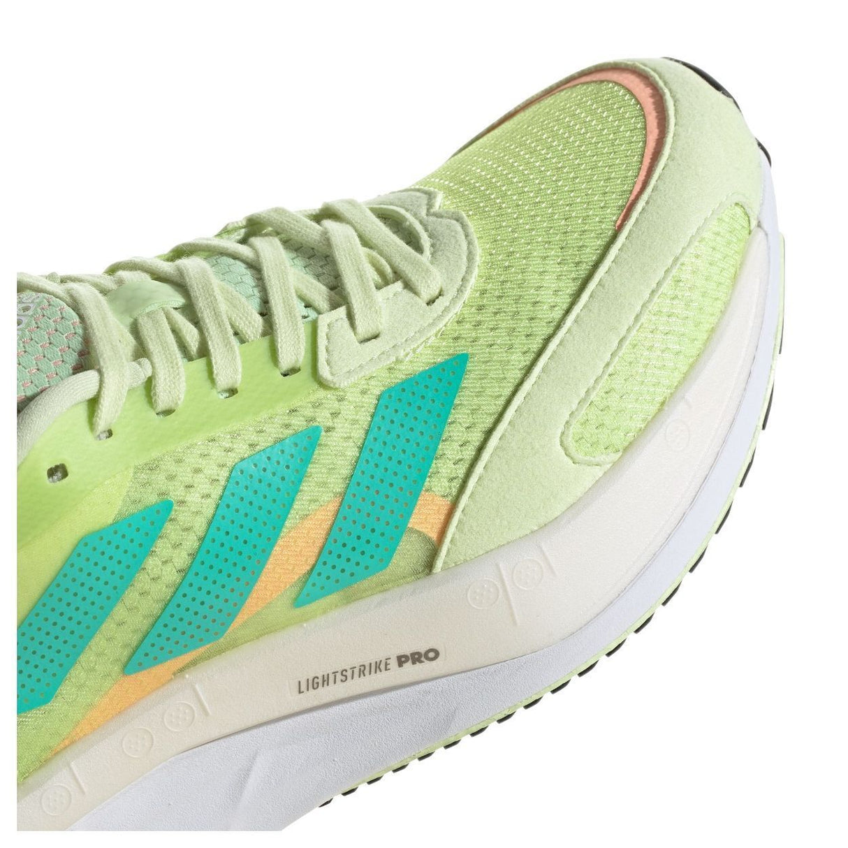 Adidas Womens Adizero Boston 10 Shoes Runners - Almost Lime / Mint Rush / Light Flash Orange