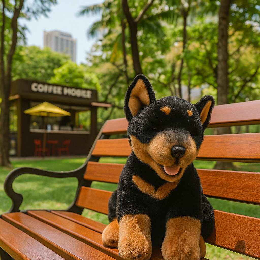 Bocchetta Gadget 28cm Floppy Kelpie Puppy Plush Toy - Black/Tan (Australian Stuffed Animal Dog Gift)