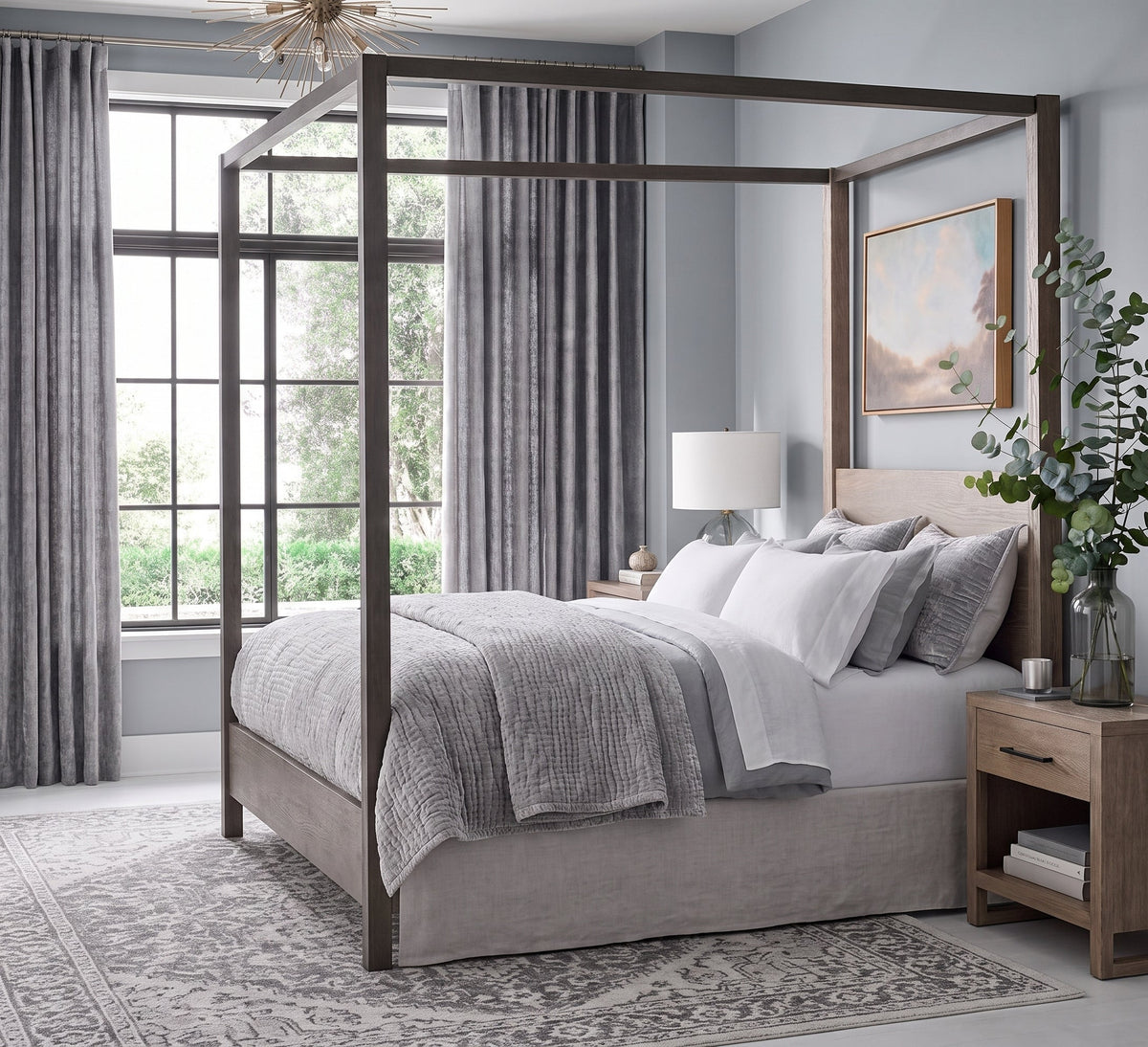 Renee Taylor Blake Velvet Coverlet Set - Silver Line (Bedspread with Cotton Reverse)