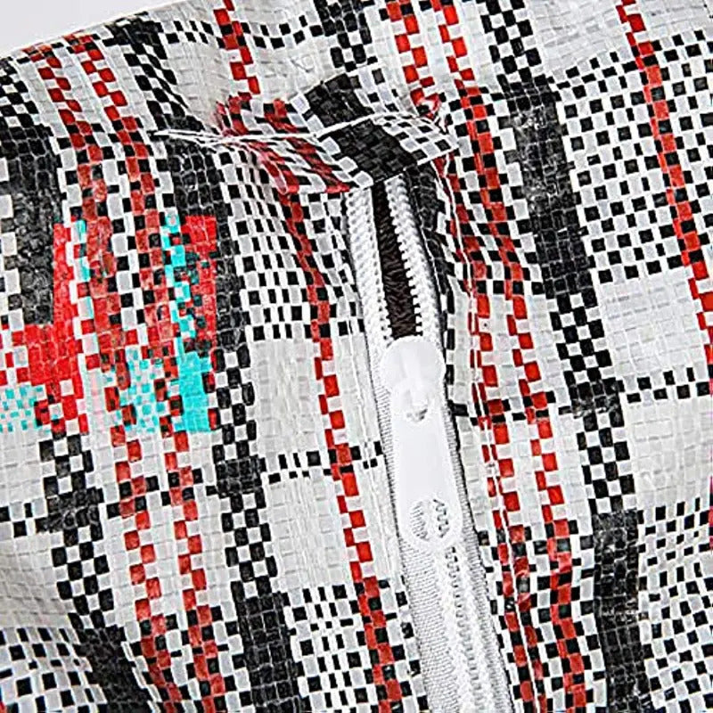 12x Extra Large Checkered Bags - Striped Shopping Bags - 78cm x 90cm x 25cm