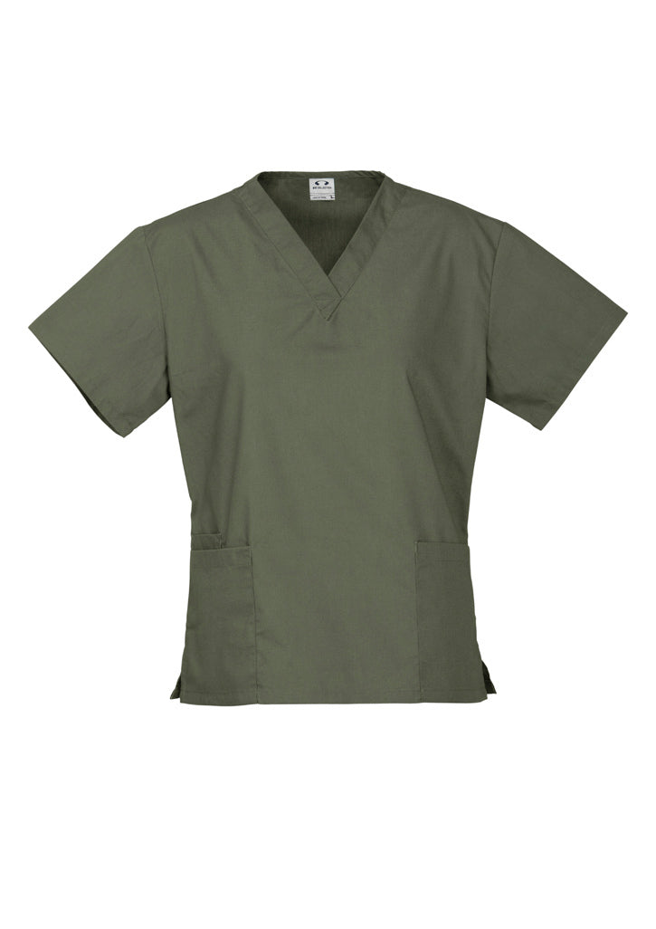 Premium Womens V-Neck Scrubs Top Ladies Hospital Dentist Nurse Uniform - Sage