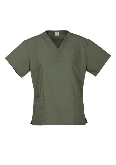 Premium Womens V-Neck Scrubs Top Ladies Hospital Dentist Nurse Uniform - Sage