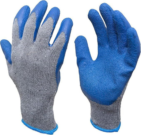 12x Disposable Nitrile Gloves - Rubber Coated Safety Work Gloves (Bulk) - Grey/Blue