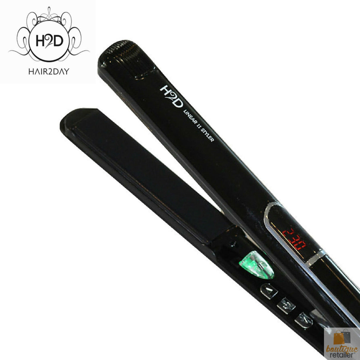 H2D Hair 2 Day Professional Hair Straightener Styler Styling Iron Liner II Black
