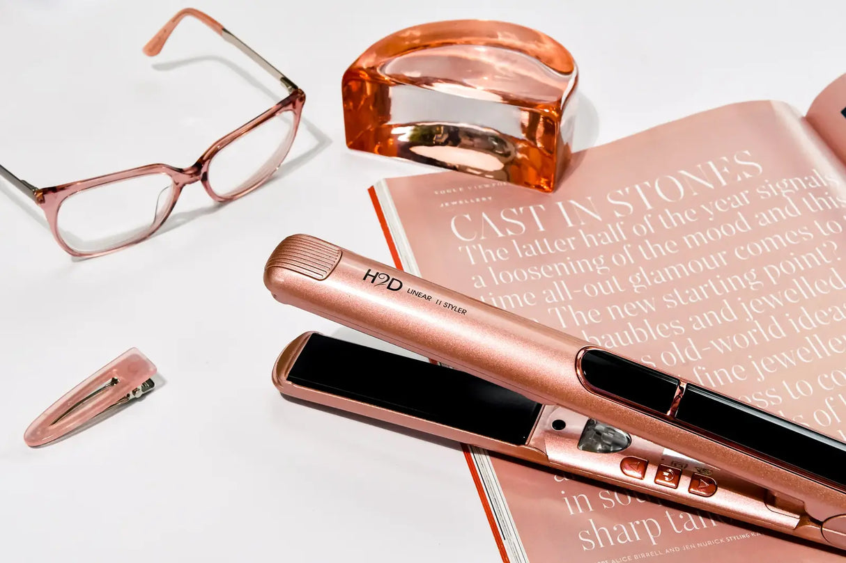 H2D Hair 2 Day Hair Straightener Styler Styling Iron Linear II Rose Gold 230 Degree