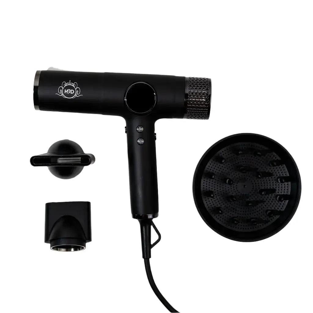 H2D Pro Dynamic Ionic Hair Dryer in Black (2000W Dual Voltage for Travel)