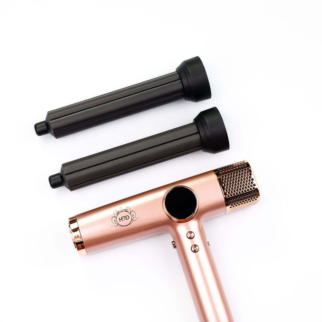 H2D 4-in-1 Xtreme Ionic Magnetic Hairdryer + Styler Styling Iron - Rose Gold