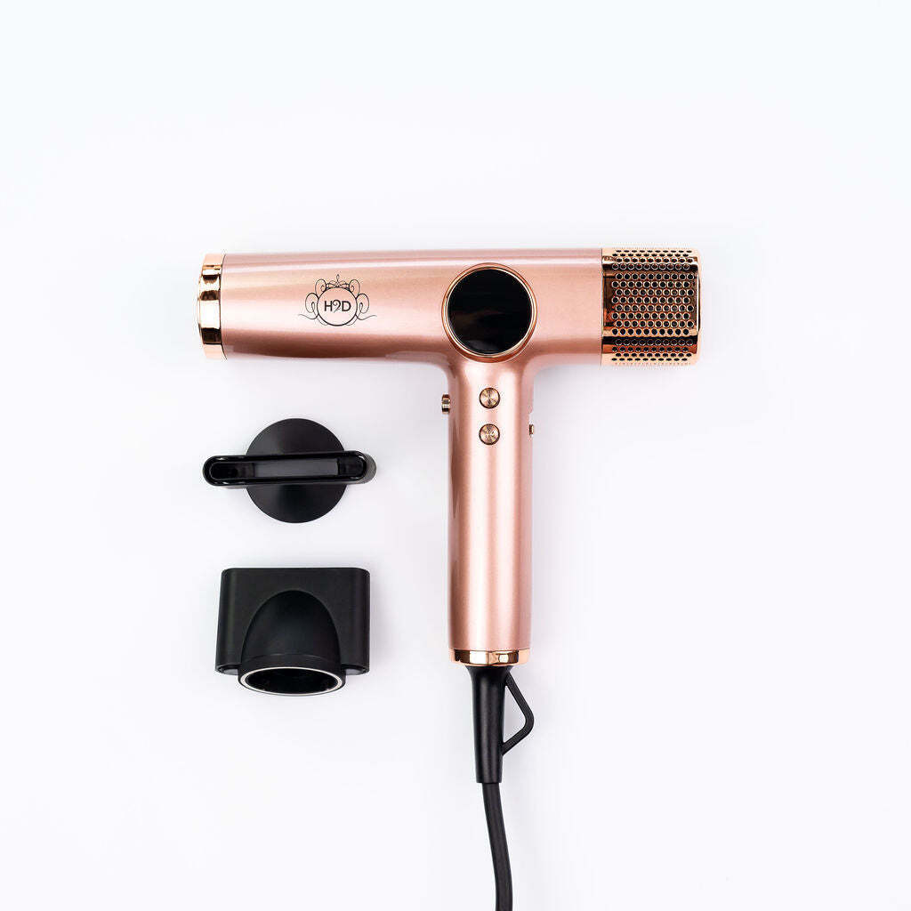 H2D 4-in-1 Xtreme Ionic Magnetic Hairdryer + Styler Styling Iron - Rose Gold