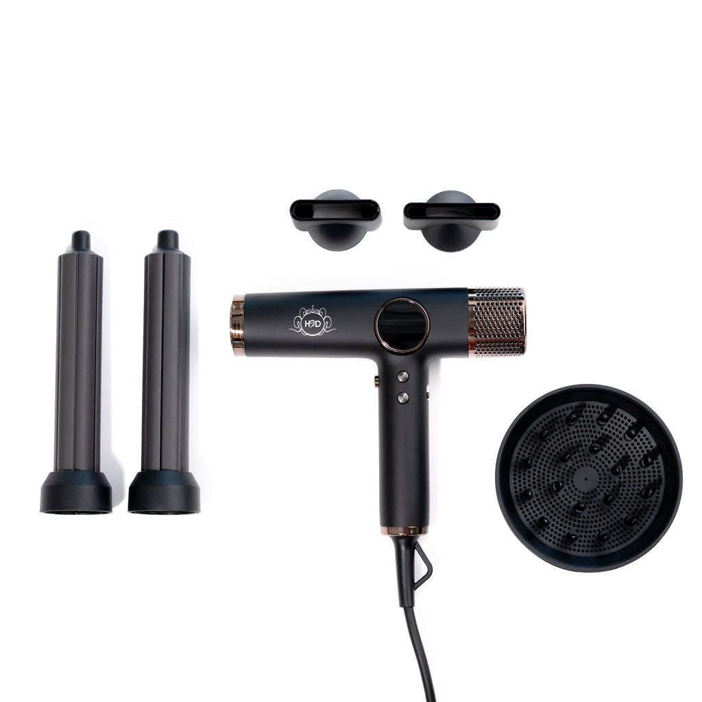 H2D 4-in-1 Xtreme Ionic Magnetic Hairdryer + Styler - Black
