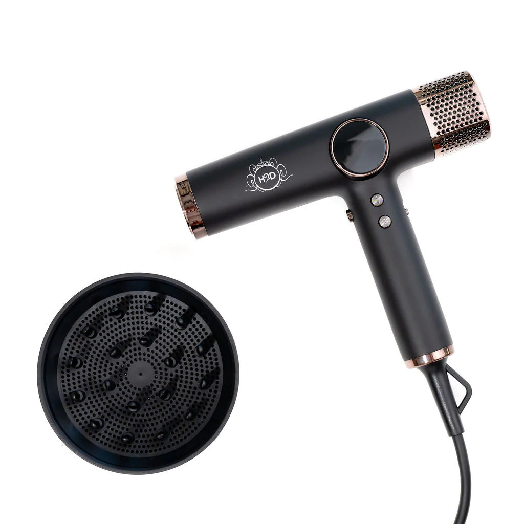 H2D 4-in-1 Xtreme Ionic Magnetic Hairdryer + Styler Styling Iron - Black