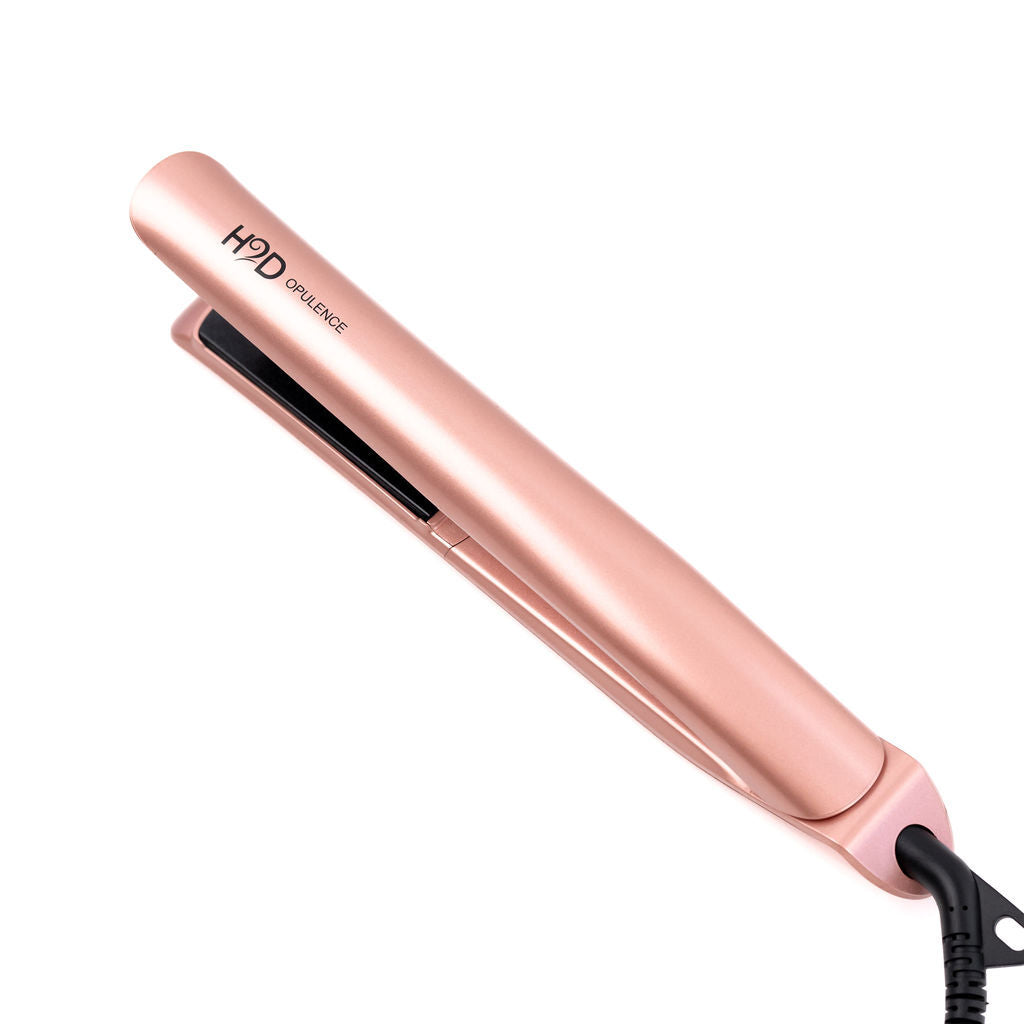H2D Opulence Professional Ionic Hair Straightener w/ LED Mirror in Rose Gold