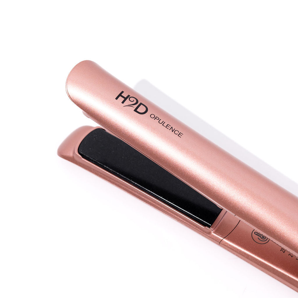 H2D Opulence Professional Ionic Hair Straightener w/ LED Mirror in Rose Gold
