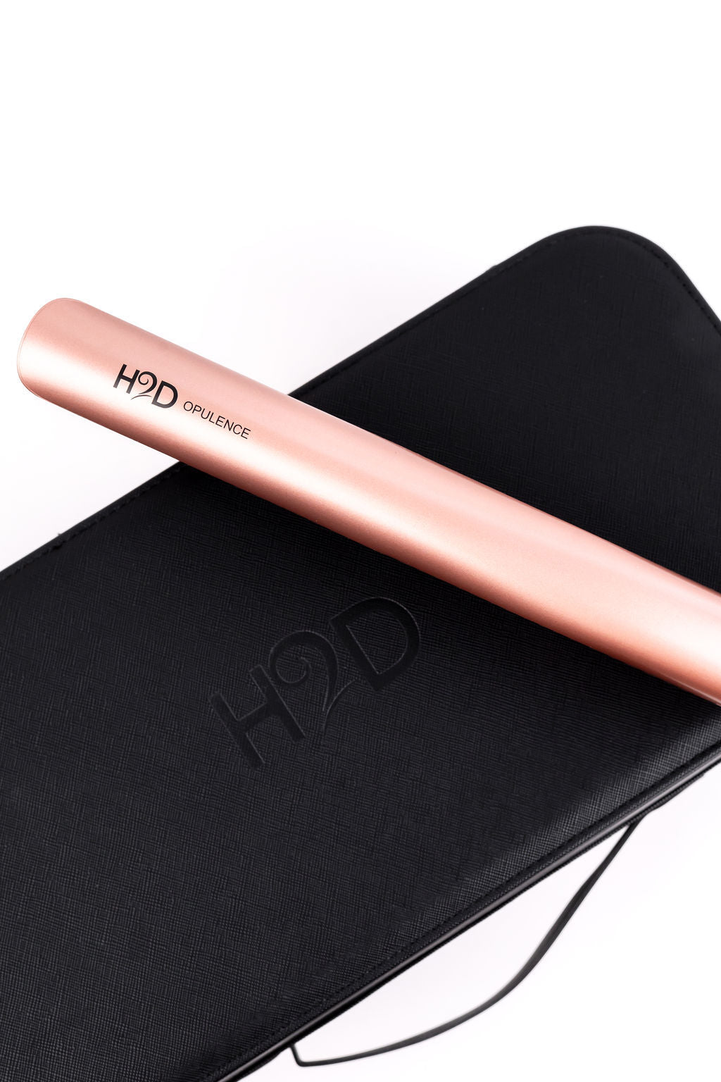 H2D Opulence Professional Ionic Hair Straightener w/ LED Mirror in Rose Gold