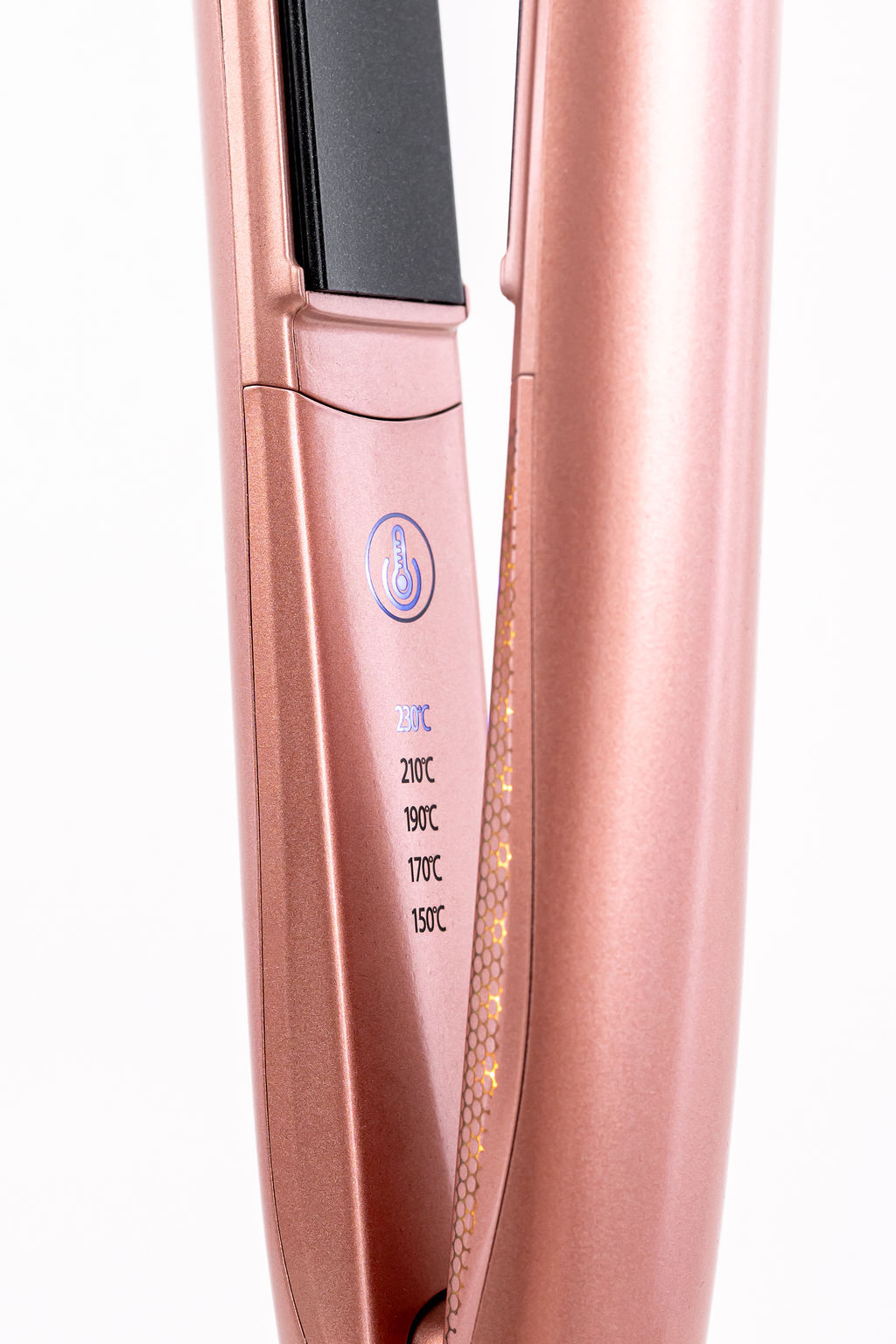 H2D Opulence Professional Ionic Hair Straightener w/ LED Mirror in Rose Gold