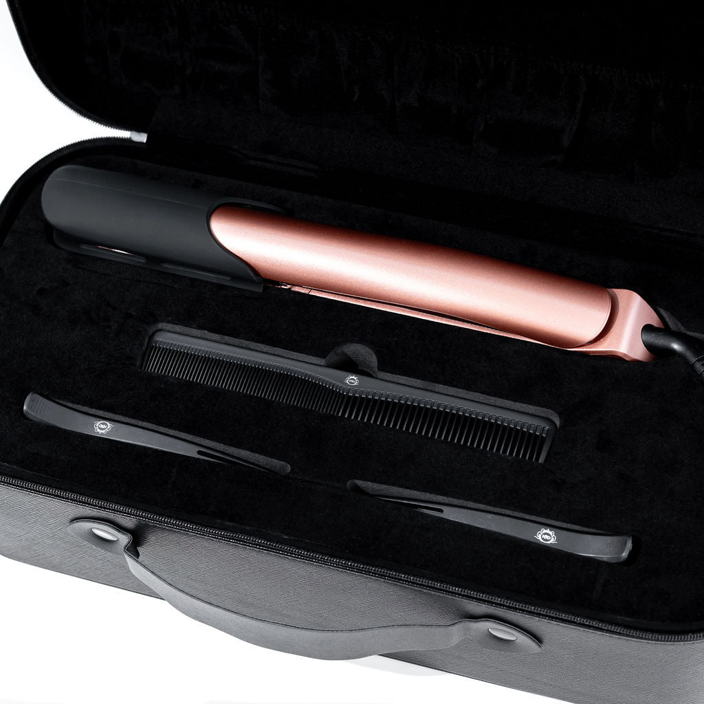 H2D Opulence Professional Ionic Hair Straightener w/ LED Mirror in Rose Gold