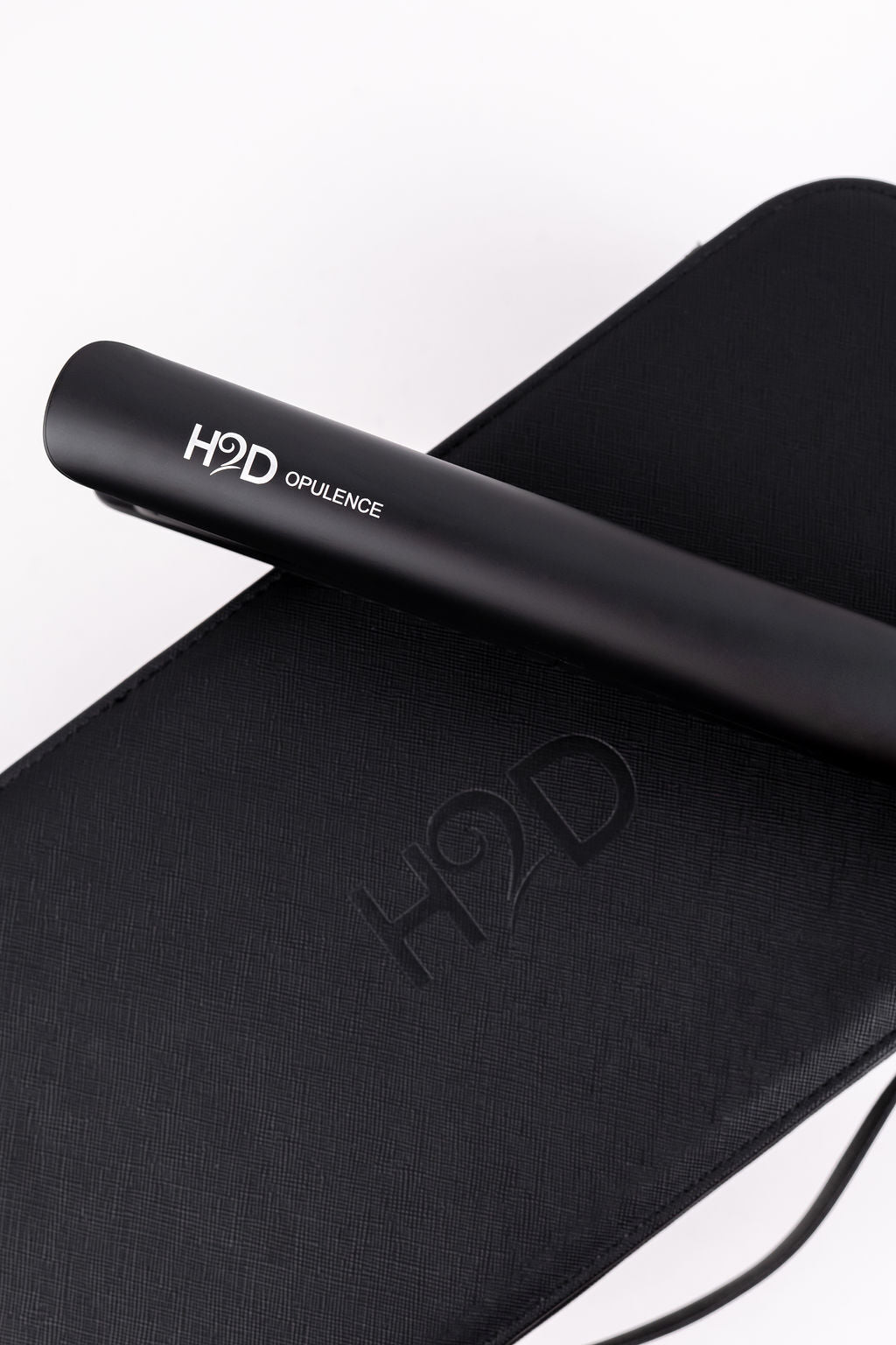 H2D Opulence Professional Ionic Hair Straightener w/ LED Mirror in Satin Black