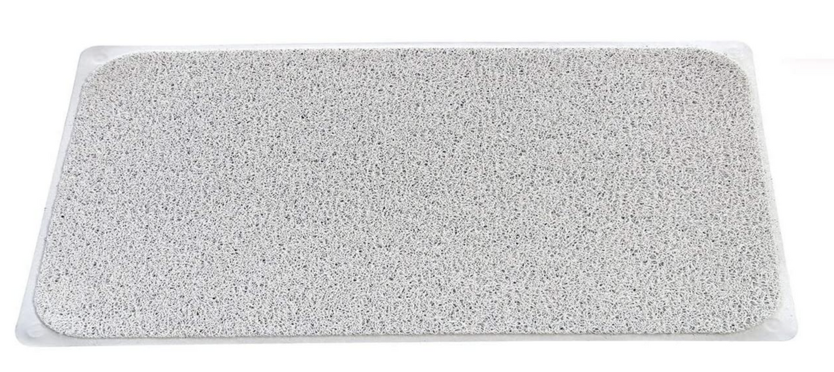 2x Anti Slip Loofah Shower Rug - Non Slip Carpet Bath Mat - Grey