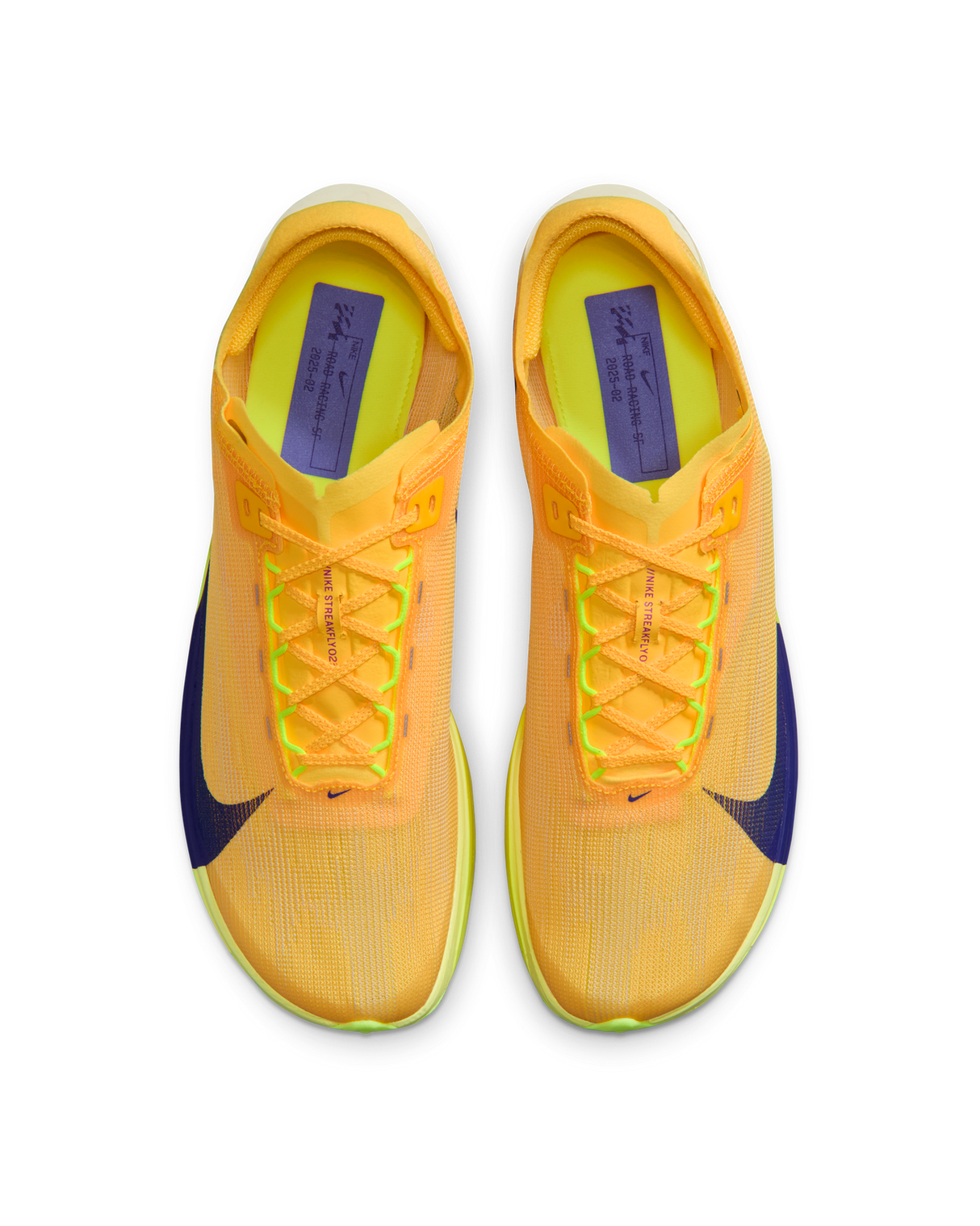 Nike Streakfly 2 Mens Road Racing Shoes ZoomX - Citron Pulse/Indigo Burst/Volt Ice (Sneakers/Runners)