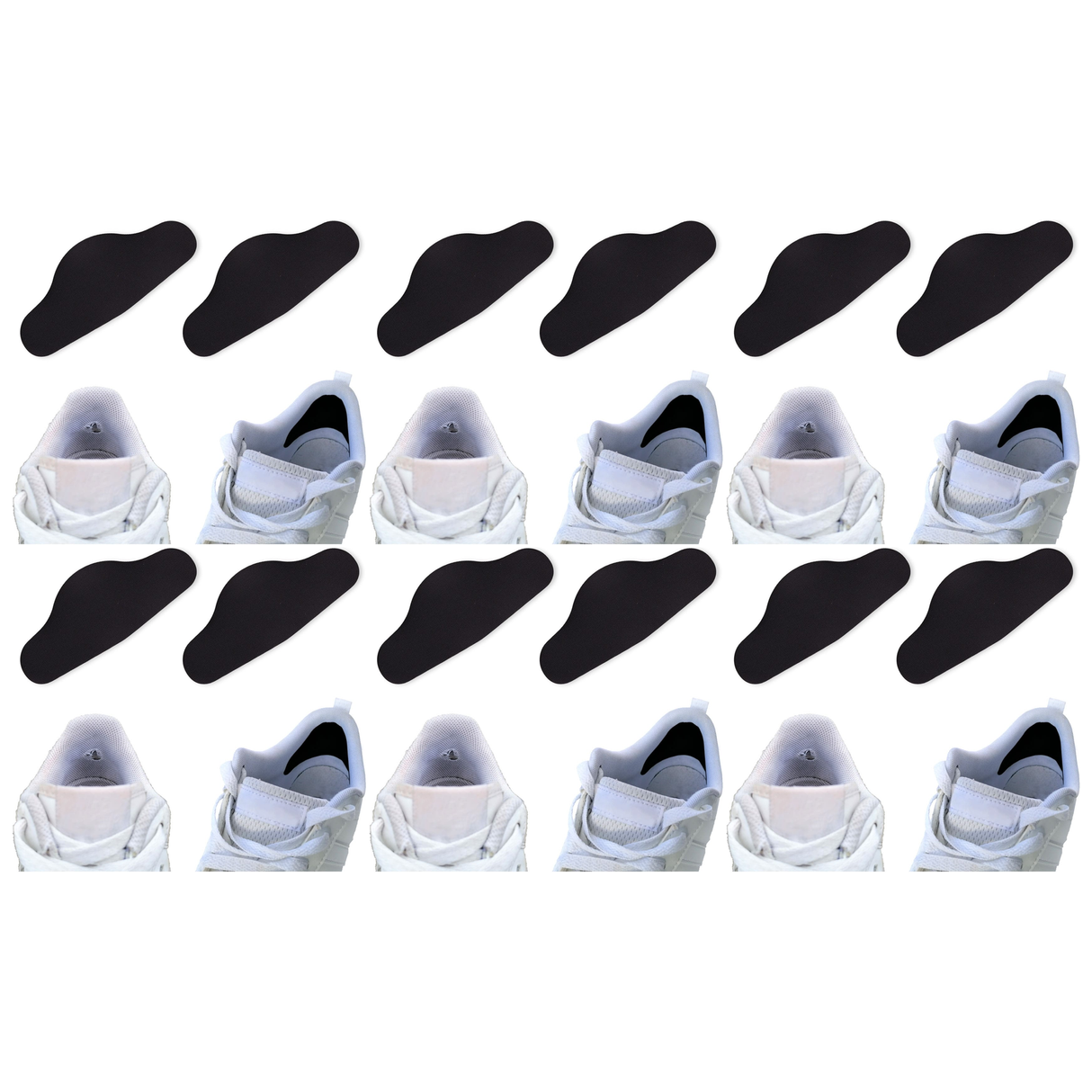 6x Brit Patch Trainer Armour Shoe Heel Hole Preventer Patches Bulk Pack - Black (Made in Britain)