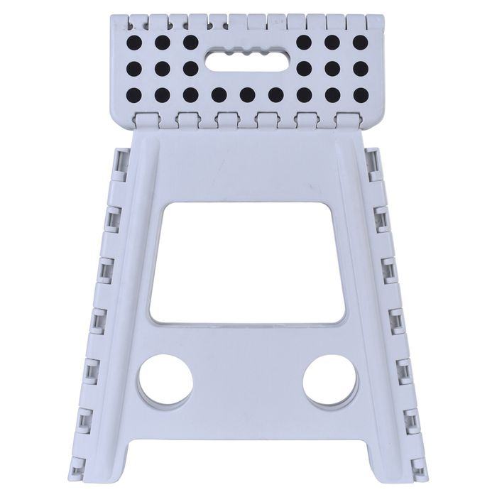125kg Plastic Folding Step Stool 39cm Portable Chair Flat Indoor/Outdoor Home - White