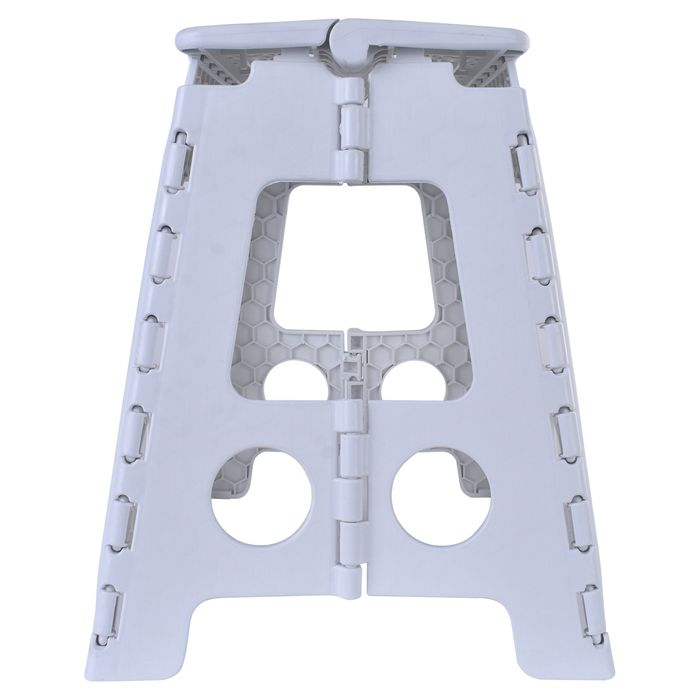 125kg Plastic Folding Step Stool 39cm Portable Chair Flat Indoor/Outdoor Home - White