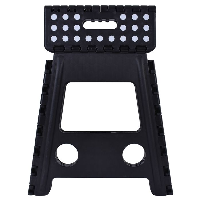 125kg 39cm Folding Step Stool - Black (Portable Plastic Foldable Indoor/Outdoor Chair)