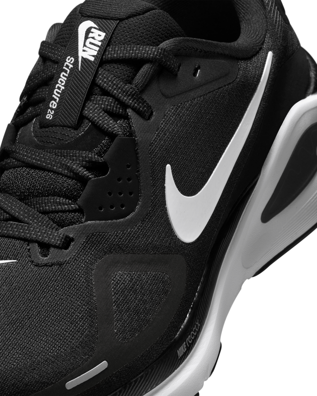 Nike Structure 26 Womens Road Racing Shoes - Black-Grey-Silver-White (Athletic Sneakers/Runners)