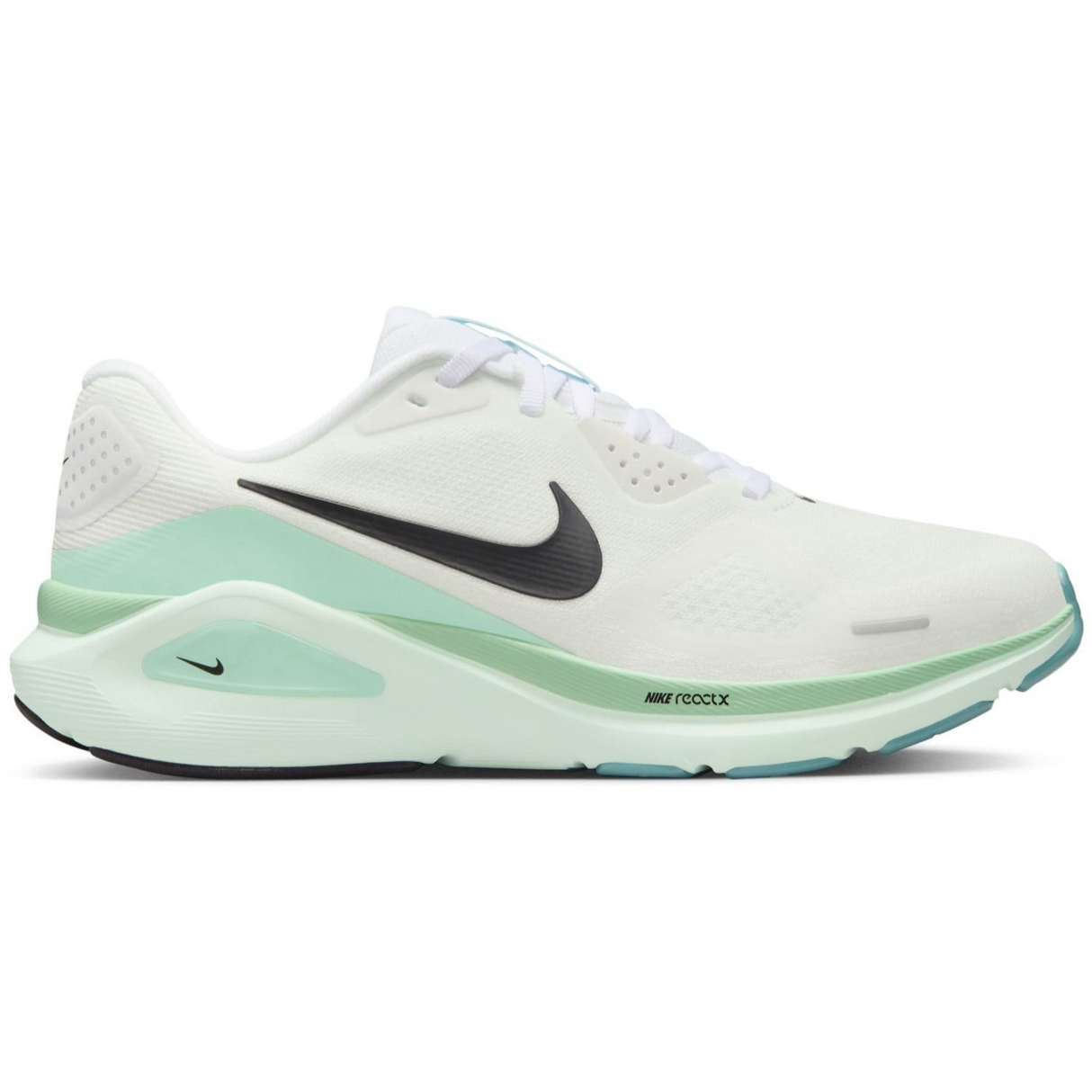 Nike Womens Structure 26 Sneakers Runners Shoes in White/Black/Barely Green/Mint Foam