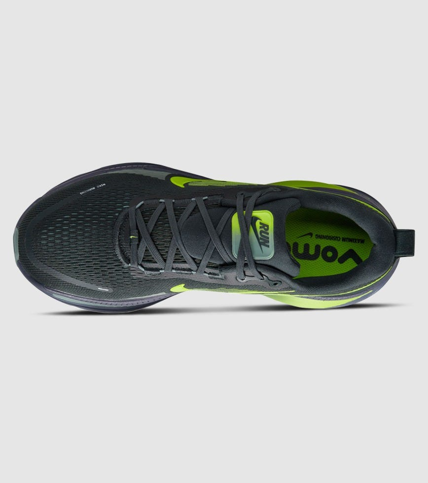 Nike Mens Vomero 18 Sneakers Runners Shoes in Seaweed/Volt-Cannon-Sanded Purple