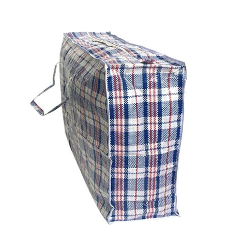 10x Extra Large Checkered Bags - Striped Shopping Bags - 78cm x 65cm x 25cm