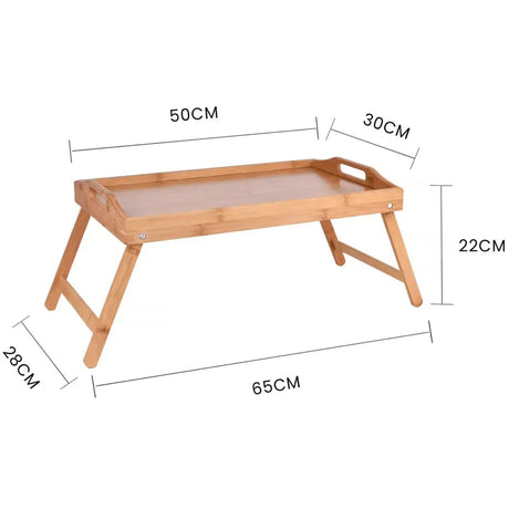 Bamboo Folding Table Lap Serving Tray Desk Bed Snack Food Breakfast Dinner TV