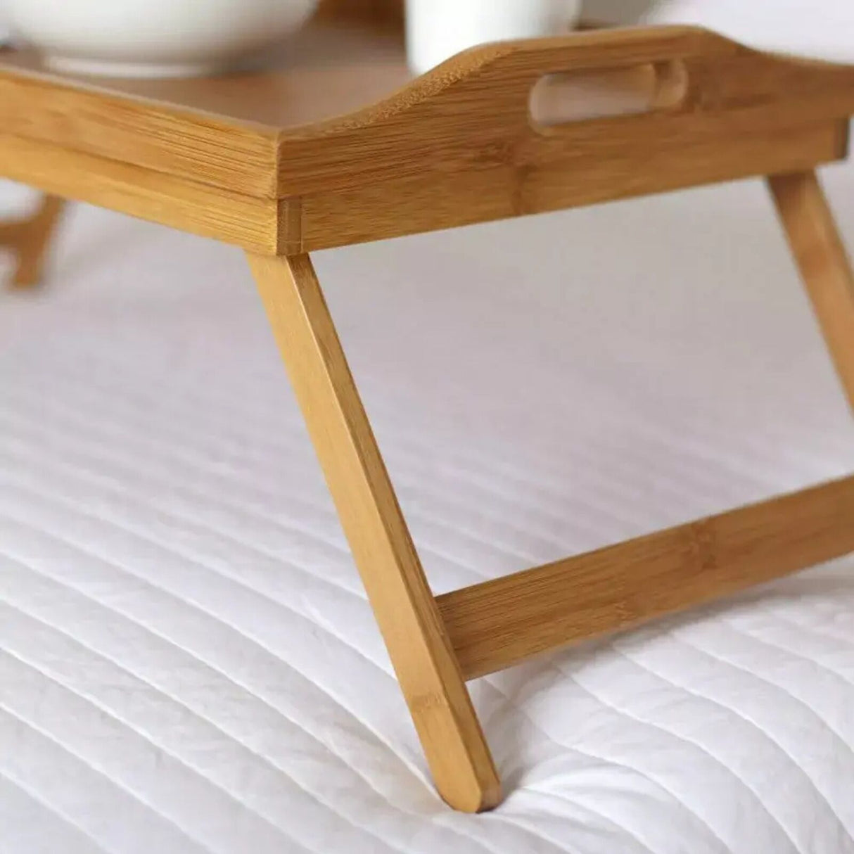 Bamboo Folding Table - Lap Serving Tray Desk for TV/Bed/Dinner/Food/Breakfast