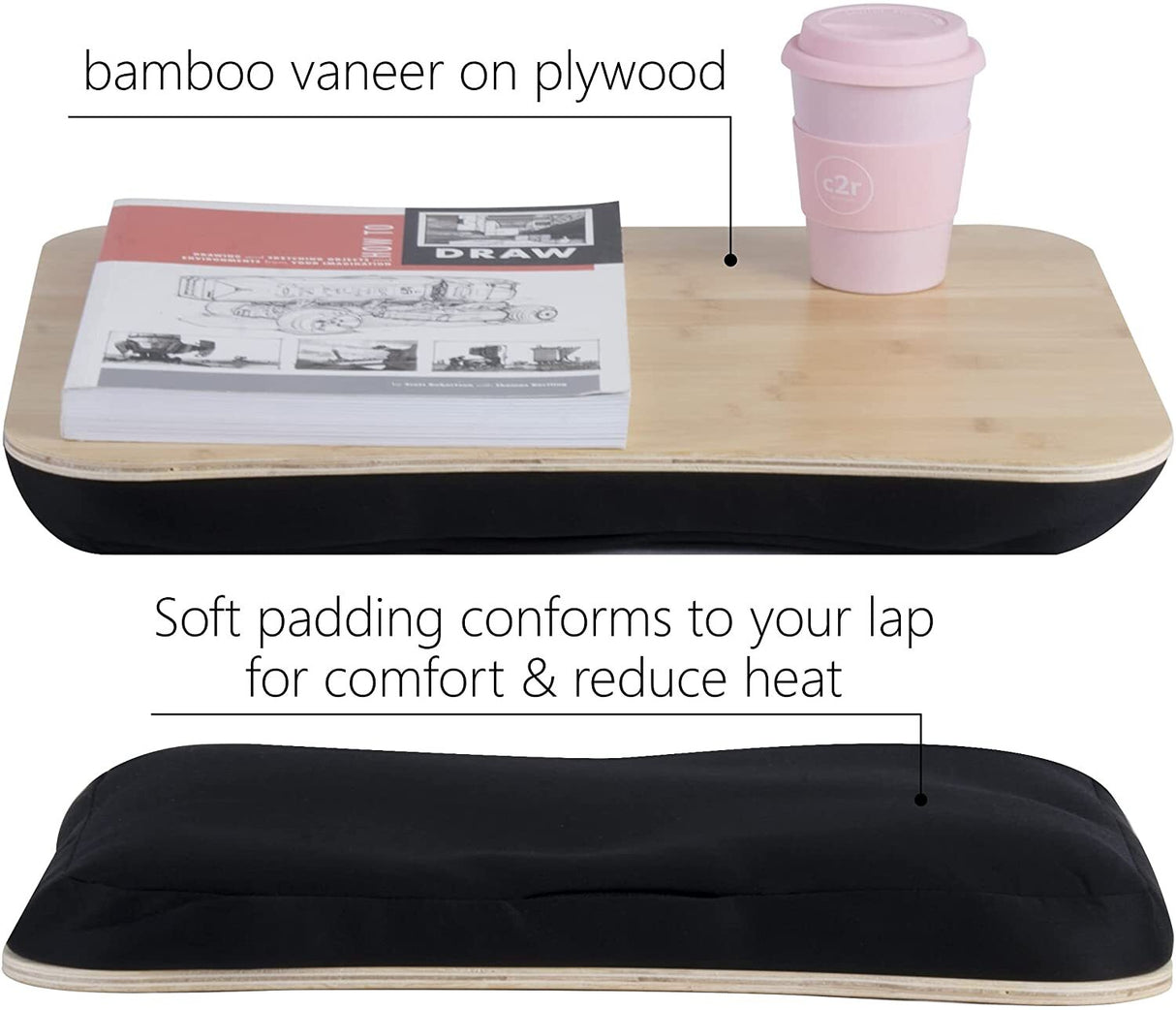 Portable Deluxe Bamboo Laptop PC Table Lap Tray Read Workstation